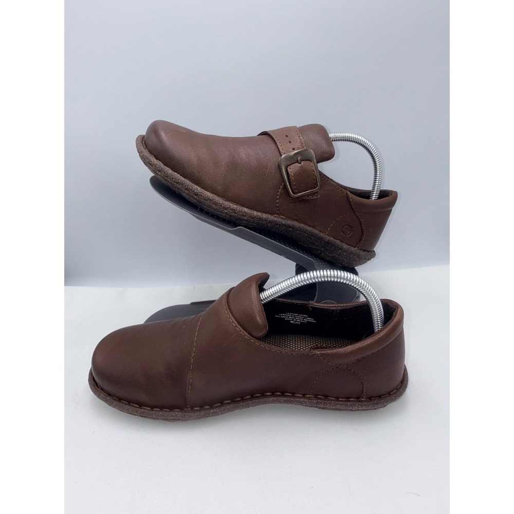 Born Loafers Women 9 Brown Leather Monk Strap Buckle - Picture 4 of 8